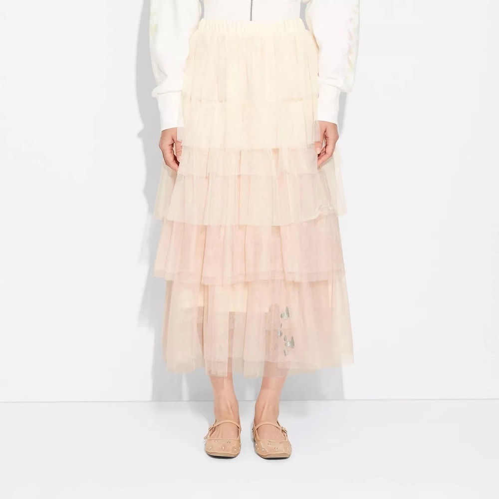 WICKED+Target‎ Collection Chic Cream Tiered A-Line Skirt